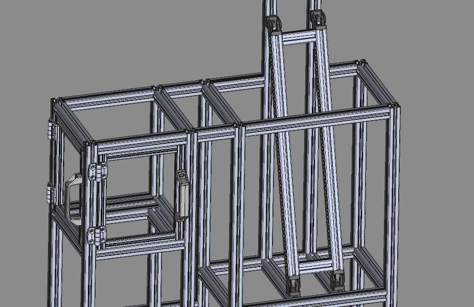 3D model sestava iz aluminijastih profilov